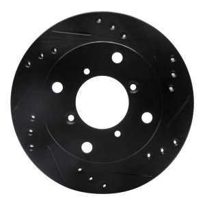 Chevrolet Metro Brake Rotor (1) - Front Right - R1 Concepts - Drilled & Slotted - Black - `89-`01